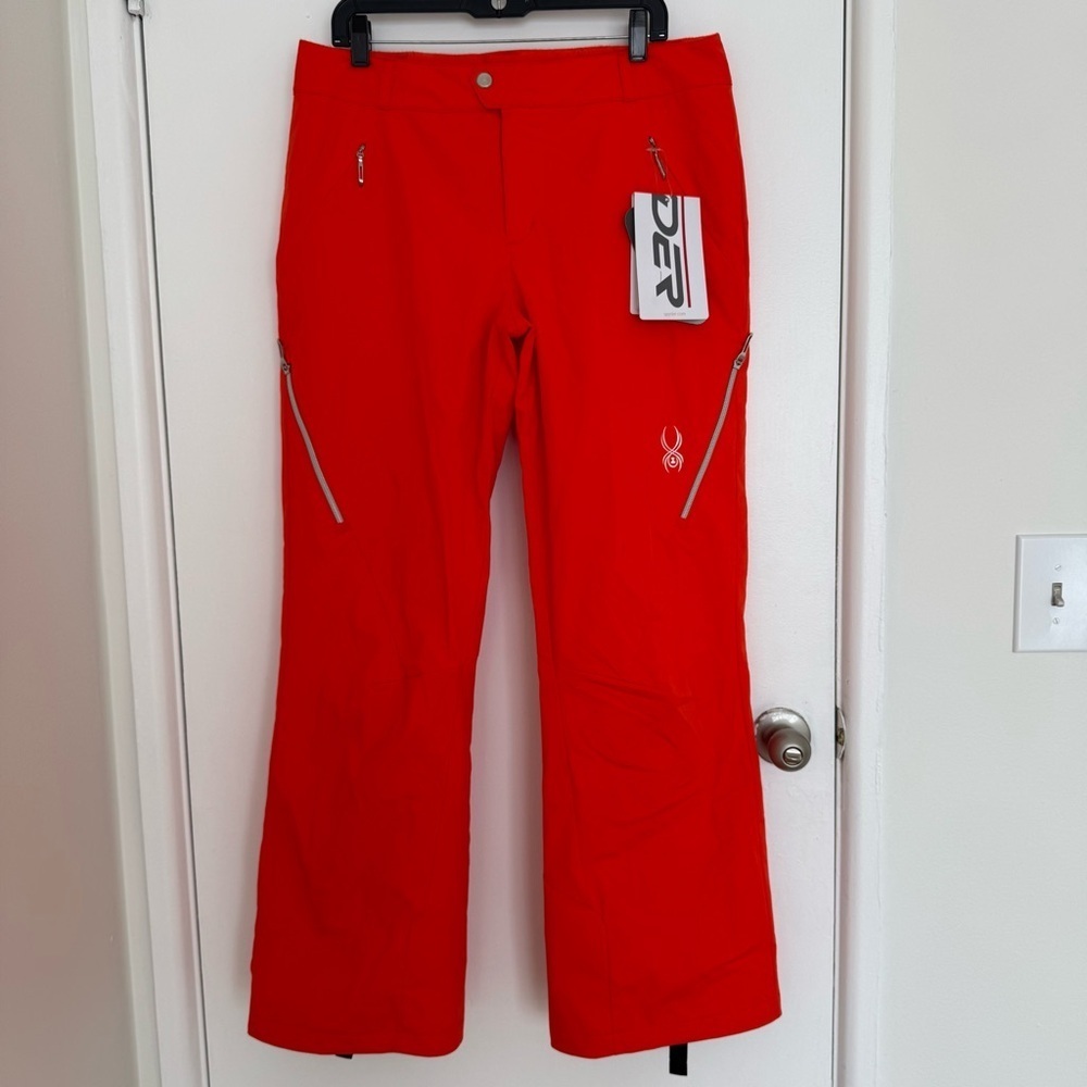 NEW Spyder Women Bright Red Ski Snowboard Snow Waterproof Pants Suit Size 14R